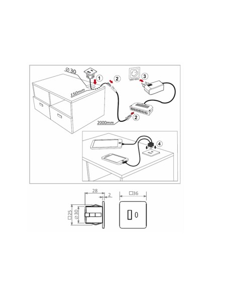 USB/S CHARGER A-C BIANCO | Doppia presa USB/USBC ad incasso | Caricatore USB |
