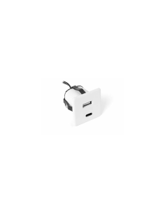 USB/S CHARGER A-C BIANCO | Doppia presa USB/USBC ad incasso | Caricatore USB |