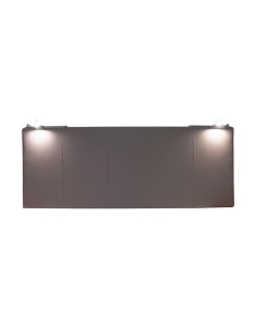 TESTIERA | Spalliera in Ecopelle con 2 Lampade a Led Touch | Colore Elephant | Cuciture Righe | Dimensioni L.160 H.60 2