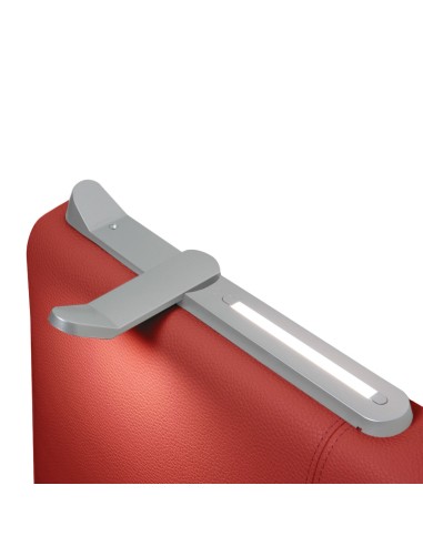 TESTIERA | Spalliera in Ecopelle con 2 Lampade a Led Touch | Colore Rosso | Cuciture Righe | Dimensioni L.160 H.60 |