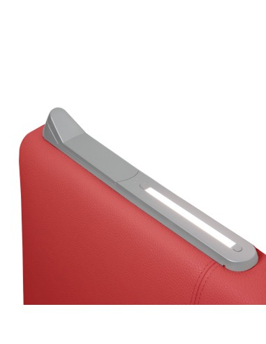TESTIERA | Spalliera in Ecopelle con 2 Lampade a Led Touch | Colore Rosso | Cuciture Righe | Dimensioni L.160 H.60 |