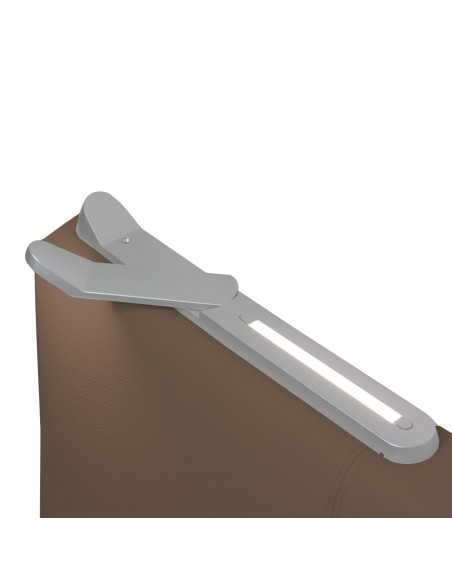 TESTIERA | Spalliera in Ecopelle con 2 Lampade a Led Touch | Colore Taupe | Cuciture Righe | Dimensioni L.160 H.60 |