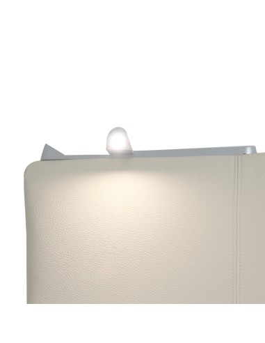 TESTIERA | Spalliera in Ecopelle con 2 Lampade a Led Touch | Colore Caramello | Cuciture Righe | Dimensioni L.160 H.60 |