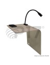 Tavolino WHISKY BRACCIOLO | Tavolino per bracciolo divano con lampada e wireless charger |