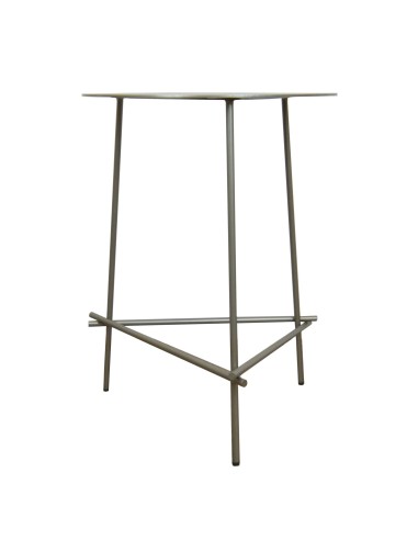 AKELA Side Table | Metallic Grey | Base Dimensions: 37 cm | Height 49 cm
