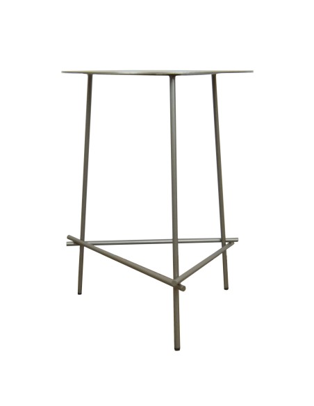 AKELA Side Table | Metallic Grey | Base Dimensions: 37 cm | Height 49 cm