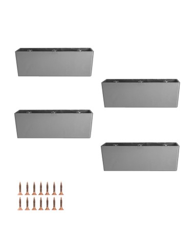 TRAPEZIO | SET da 4 Piedi e 16 viti | Satinato | H.5 L.15 | Piedini per divani-poltrone |