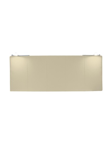 TESTIERA | Spalliera in Ecopelle con 2 Lampade a Led Touch | Colore Avorio | Cuciture Righe | Dimensioni L.160 H.60 |