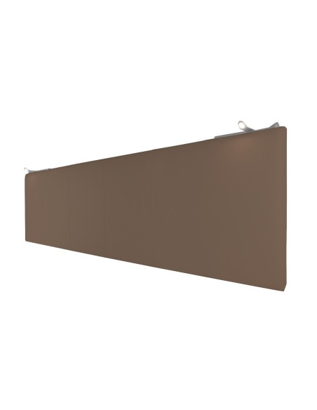 TESTIERA | Spalliera in Ecopelle con 2 Lampade a Led Touch | Colore Taupe | Cuciture Righe | Dimensioni L.180 H.80 |