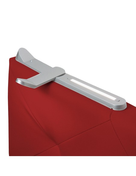 TESTIERA | Spalliera in Ecopelle con 2 Lampade a Led Touch | Colore Rosso | Cuciture Rombi | Dimensioni L.180 H.80 |