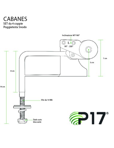 CABANES | SET da 4 coppie | Poggiatesta Snodo |