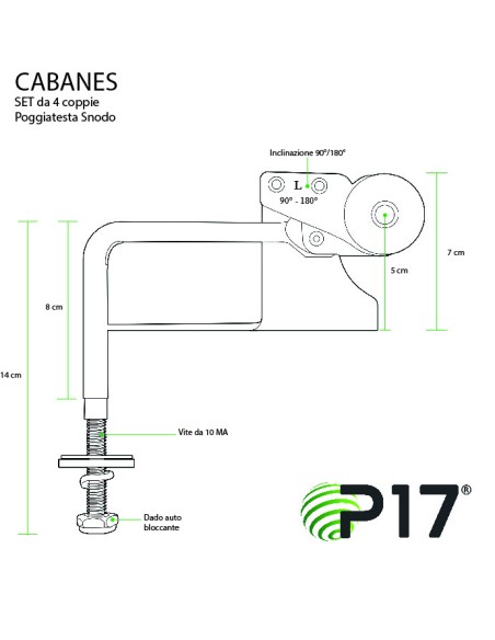 CABANES | SET da 4 coppie | Poggiatesta Snodo |