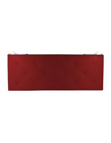 TESTIERA | Spalliera in Ecopelle con 2 Lampade a Led Touch | Colore Rosso | Cuciture Rombi | Dimensioni L.160 H.60