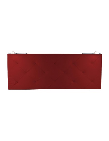 TESTIERA | Spalliera in Ecopelle con 2 Lampade a Led Touch | Colore Rosso | Cuciture Rombi | Dimensioni L.160 H.60 |