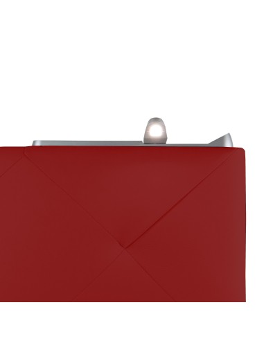 TESTIERA | Spalliera in Ecopelle con 2 Lampade a Led Touch | Colore Rosso | Cuciture Rombi | Dimensioni L.160 H.60