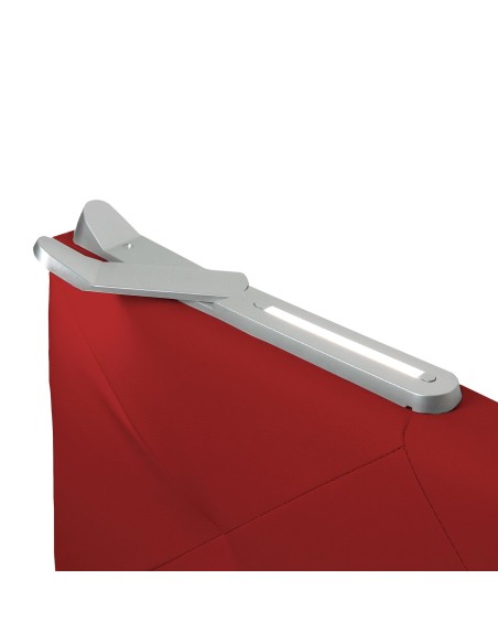 TESTIERA | Spalliera in Ecopelle con 2 Lampade a Led Touch | Colore Rosso | Cuciture Rombi | Dimensioni L.160 H.60