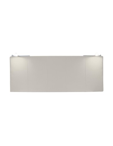TESTIERA | Spalliera in Ecopelle con 2 Lampade a Led Touch | Colore Ice | Cuciture Righe | Dimensioni L.180 H.80 |