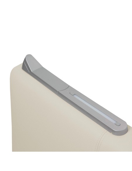 TESTIERA | Spalliera in Ecopelle con 2 Lampade a Led Touch | Colore Ice | Cuciture Righe | Dimensioni L.180 H.80 |