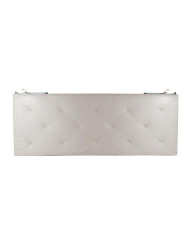 TESTIERA | Spalliera in Ecopelle con 2 Lampade a Led Touch | Colore Surf Ice | Cuciture Rombi | Dimensioni L.180 H.80
