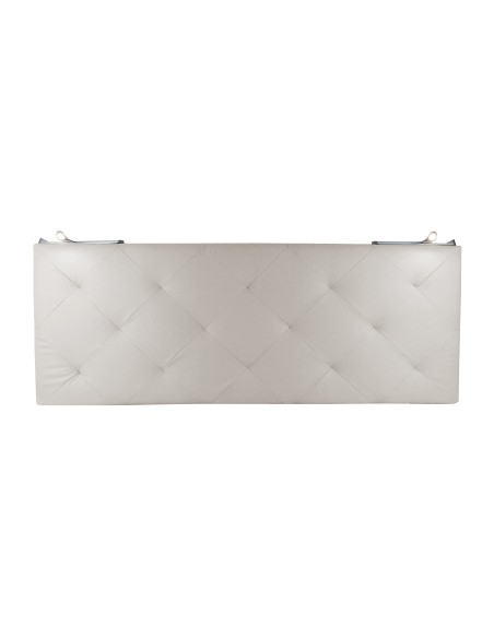 TESTIERA | Spalliera in Ecopelle con 2 Lampade a Led Touch | Colore Surf Ice | Cuciture Rombi | Dimensioni L.180 H.80 |