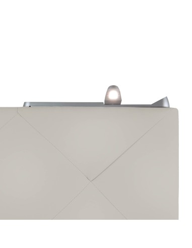 TESTIERA | Spalliera in Ecopelle con 2 Lampade a Led Touch | Colore Surf Ice | Cuciture Rombi | Dimensioni L.180 H.80