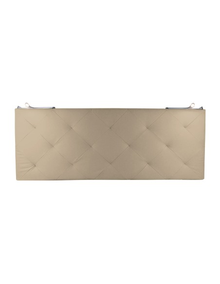 TESTIERA | Spalliera in Ecopelle con 2 Lampade a Led Touch | Colore Caramello | Cuciture Rombi | Dimensioni L.160 H.60 |