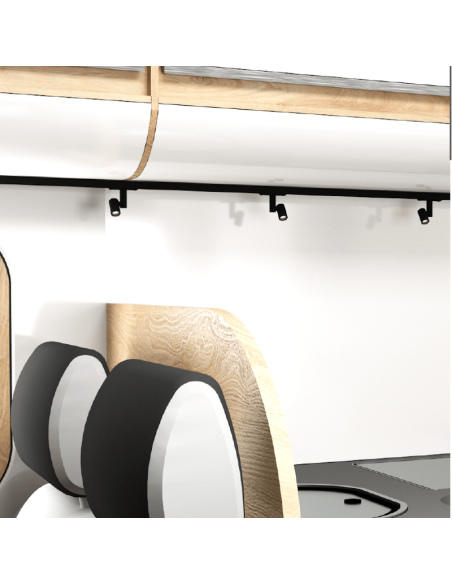 TRACK SURFACE | SET 1 Presa USB-C + 2 faretti direzionabili MAYA | Lunghezza binario: 1 mt