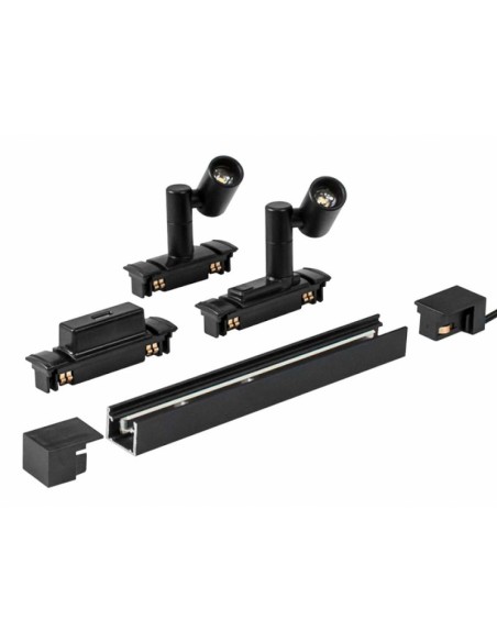 TRACK SURFACE | Binario L.1mt | SET 1 Presa USB-C + 2 faretti direzionabili MAYA