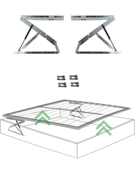 ALZARETE GET-UP letto matrimoniale | Meccanismo sollevamento ORIZZONTALE Letto Contenitore | KIT COMPLETO