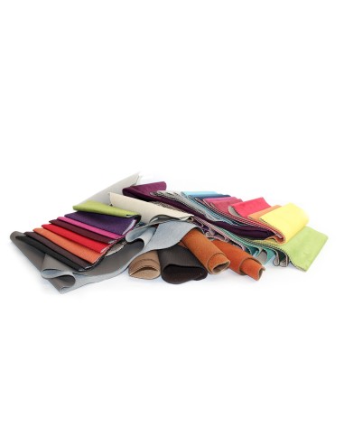 MIX | SET 2 kg Ritagli di Finta Pelle e Tessuti | Colori Misti | Dimensioni Miste