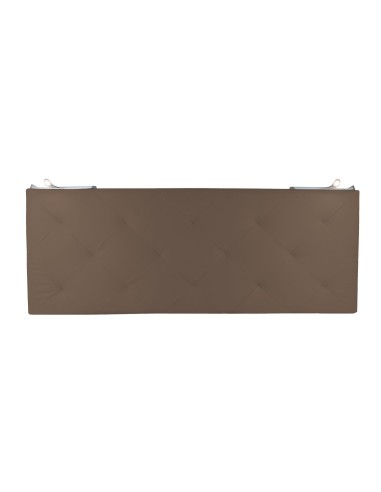 TESTIERA | Spalliera in Ecopelle con 2 Lampade a Led Touch | Colore Taupe | Cuciture Rombi | Dimensioni L.180 H.80
