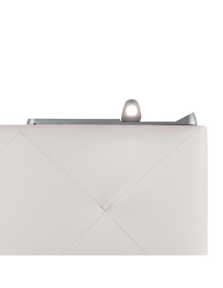 TESTIERA | Spalliera in Ecopelle con 2 Lampade a Led Touch | Colore Ice | Cuciture Rombi | Dimensioni L.160 H.60 |