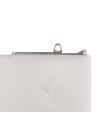 TESTIERA | Spalliera in Ecopelle con 2 Lampade a Led Touch | Colore Ice | Cuciture Rombi | Dimensioni L.160 H.60 |