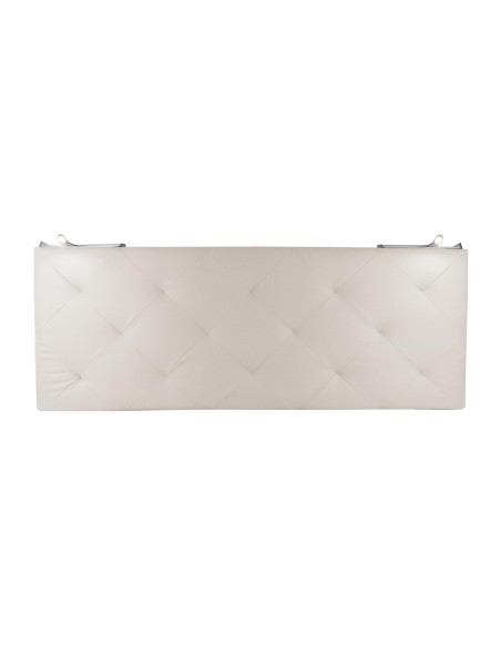 TESTIERA | Spalliera in Ecopelle con 2 Lampade a Led Touch | Colore Ice | Cuciture Rombi | Dimensioni L.160 H.60 |