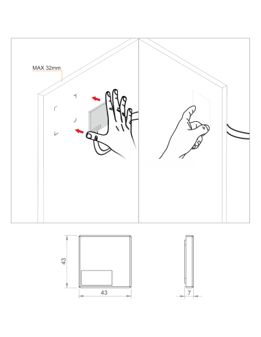 TOUCH SWITCH CON DIMMER | Interruttore touch con funzione dimmer | Modulatore d'intensità luce |