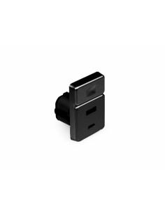 DOUBLE USB SWITCH NERO | Interruttore luci con doppia presa USB/USBC ad incasso |