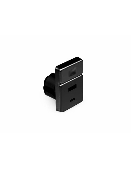 DOUBLE USB SWITCH NERO | Interruttore luci con doppia presa USB/USBC ad incasso |