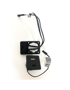 DOUBLE USB SWITCH NERO | Interruttore luci con doppia presa USB/USBC ad incasso | Voltaggio 12V 2
