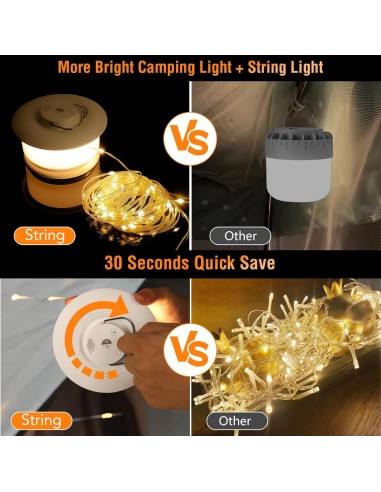 STRING | Lampada LED da Esterno Ricaricabile USBC | Lampada + 10mt Catena Luminosa |