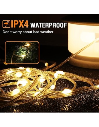 STRING | Lampada + 10mt Catena Luminosa | Luce: Calda | Lampada LED da Esterno Ricaricabile USBC