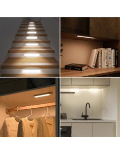 BOSTON 2 ALLUMINIO | Lampada LED Magnetica + Sensore PIR | Ricaricabile MICRO USB | Lunghezza 20 cm 2