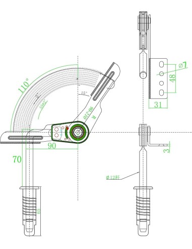 BF03 | SET da 4 coppie |  Snodo Poggiatesta per divani | Inclinazione 90-195°