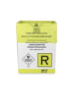 PORTARIFIUTI MEDICALI | Set da 10 pz x 60 L | Contenitore monouso per rifiuti Sanitari pericolosi a Rischio infettivo | Conte... 2