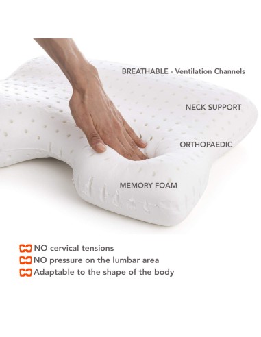 P17 x Dyplon | BRIDGE | Cuscino Ortopedico in Memory Foam | Guanciale 4 Posizioni di Sonno |