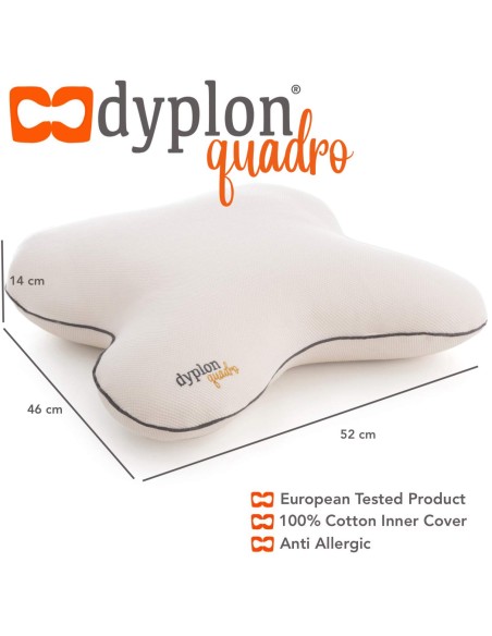 P17 x Dyplon | QUADRO | Cuscino Ortopedico in Memory Foam | Guanciale per Riposo sul Fianco |