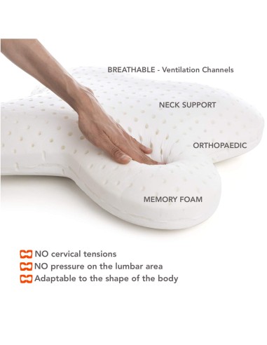 P17 x Dyplon | QUADRO | Cuscino Ortopedico in Memory Foam | Guanciale per Riposo sul Fianco |