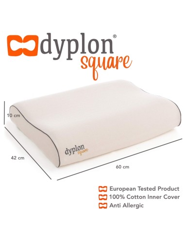 P17 x Dyplon | SQUARE | Cuscino Ortopedico in Memory Foam | Guanciale a Doppia Onda per Riposo sul Fianco |