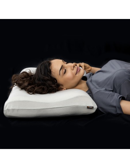 P17 x Dyplon | SQUARE | Cuscino Ortopedico in Memory Foam | Guanciale a Doppia Onda per Riposo sul Fianco |