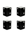 ANGOLARI PER RETE LETTO S | Poggiarete Letto Contenitore | SET 4 Pezzi | H.14,5 cm L.5x5 cm | Colore Nero |
