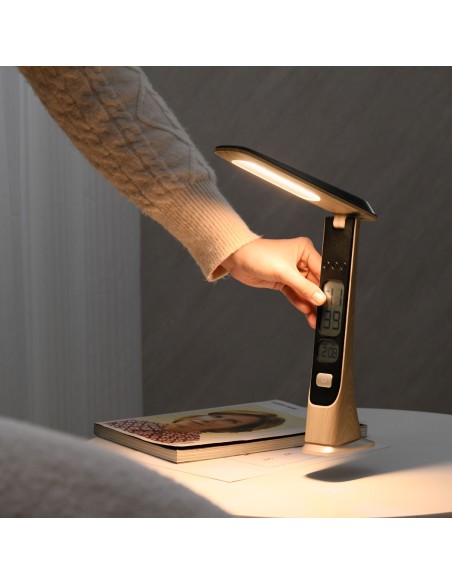 ELEGANCE | Lampada LED da Scrivania | Lampada Dimmer | Legno Naturale | Accensione Touch | Ricaricabile USBC